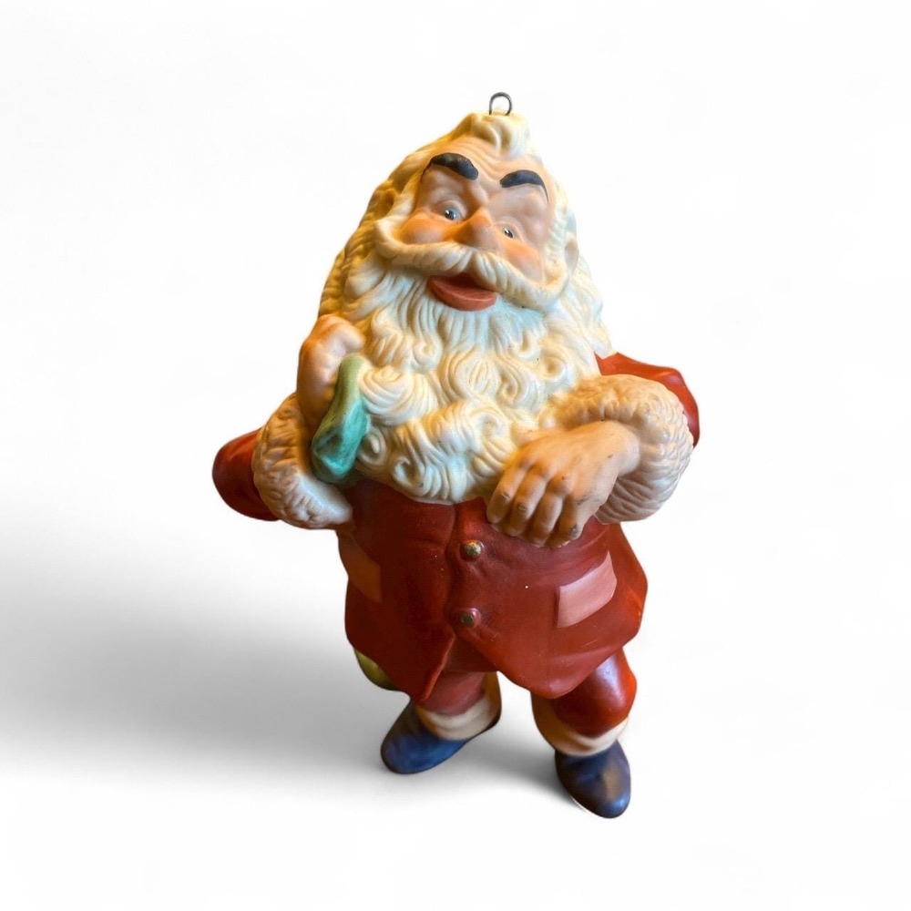 1987 Hallmark 5.5" Favorite Santa Christmas Tree Ornament, Fine Porcelain